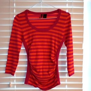 Size Small heart-n-crush Striped Orange and Pink Sweater